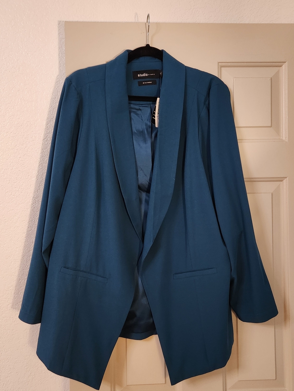 Studio Teal Open-Front Blazer Jacket - Teal
